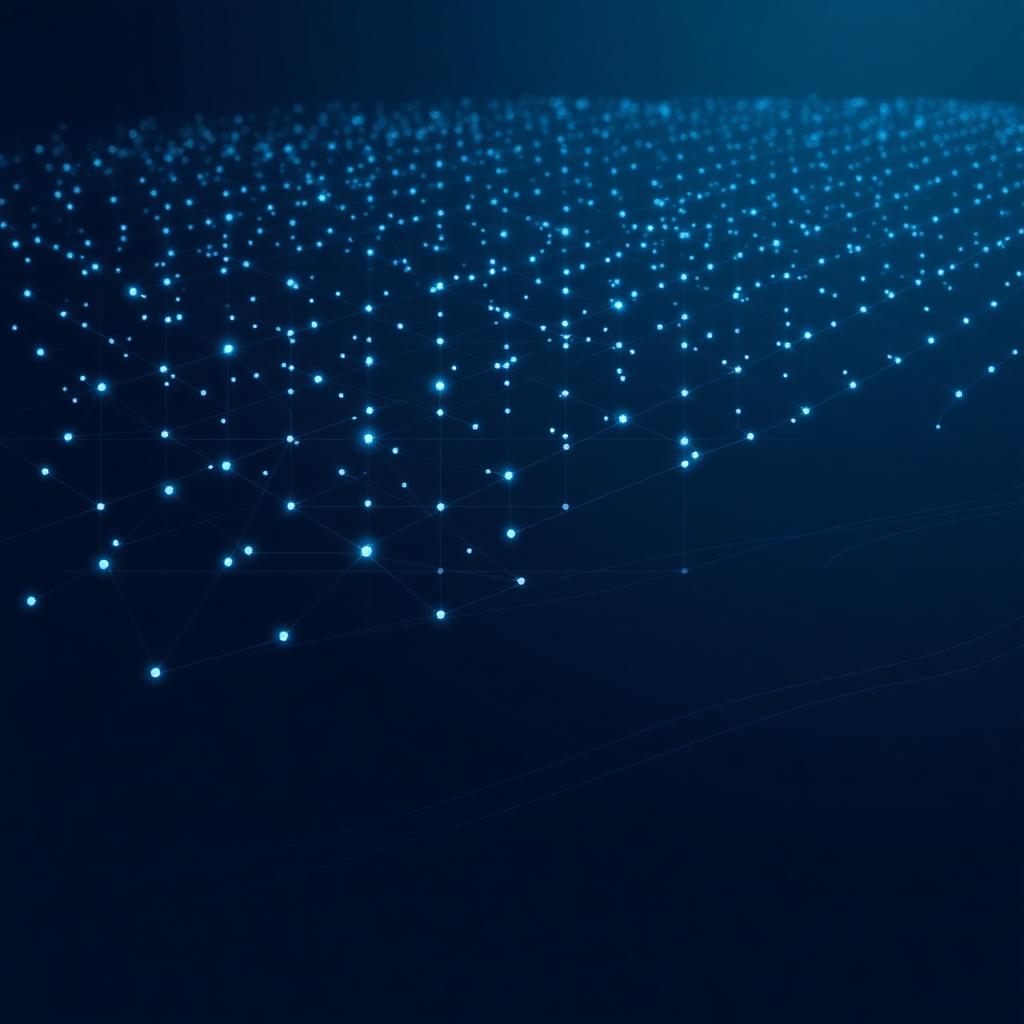 Abstract neural-network grid overlaid with mobility motion paths